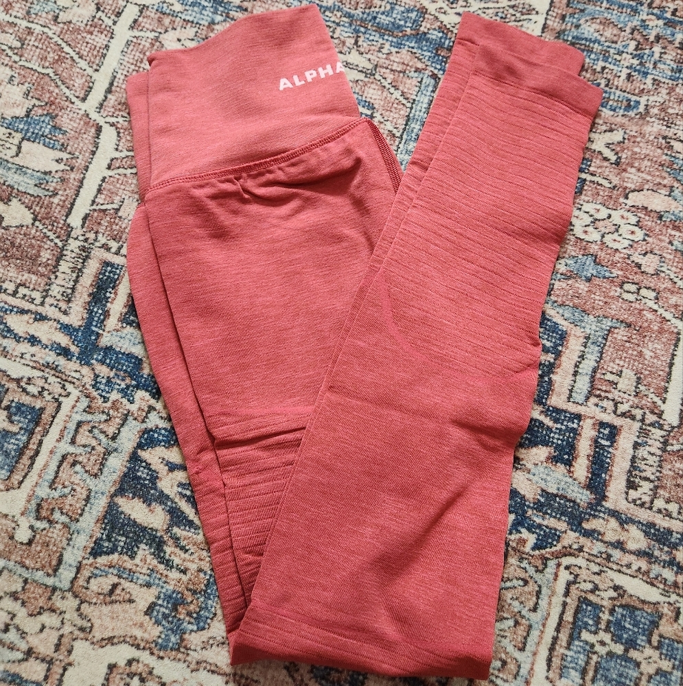 Alphalete Dusty Red OG revival leggings, size S